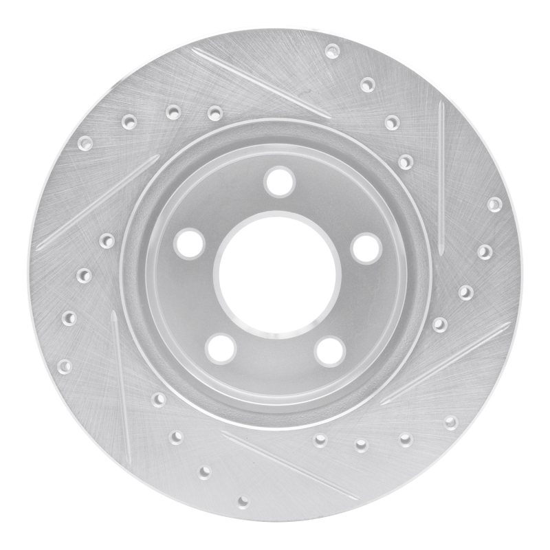 Ford Explorer Brake Rotor (1) - Front Left - R1 Concepts - Drilled & Slotted - Silver - `95-`02